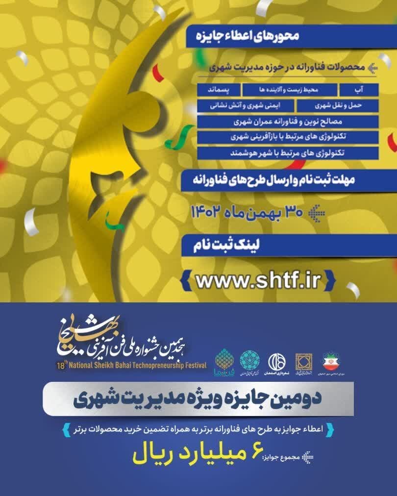 جایزه ۶۰۰ میلیون تومانی مدیریت شهری در اصفهان