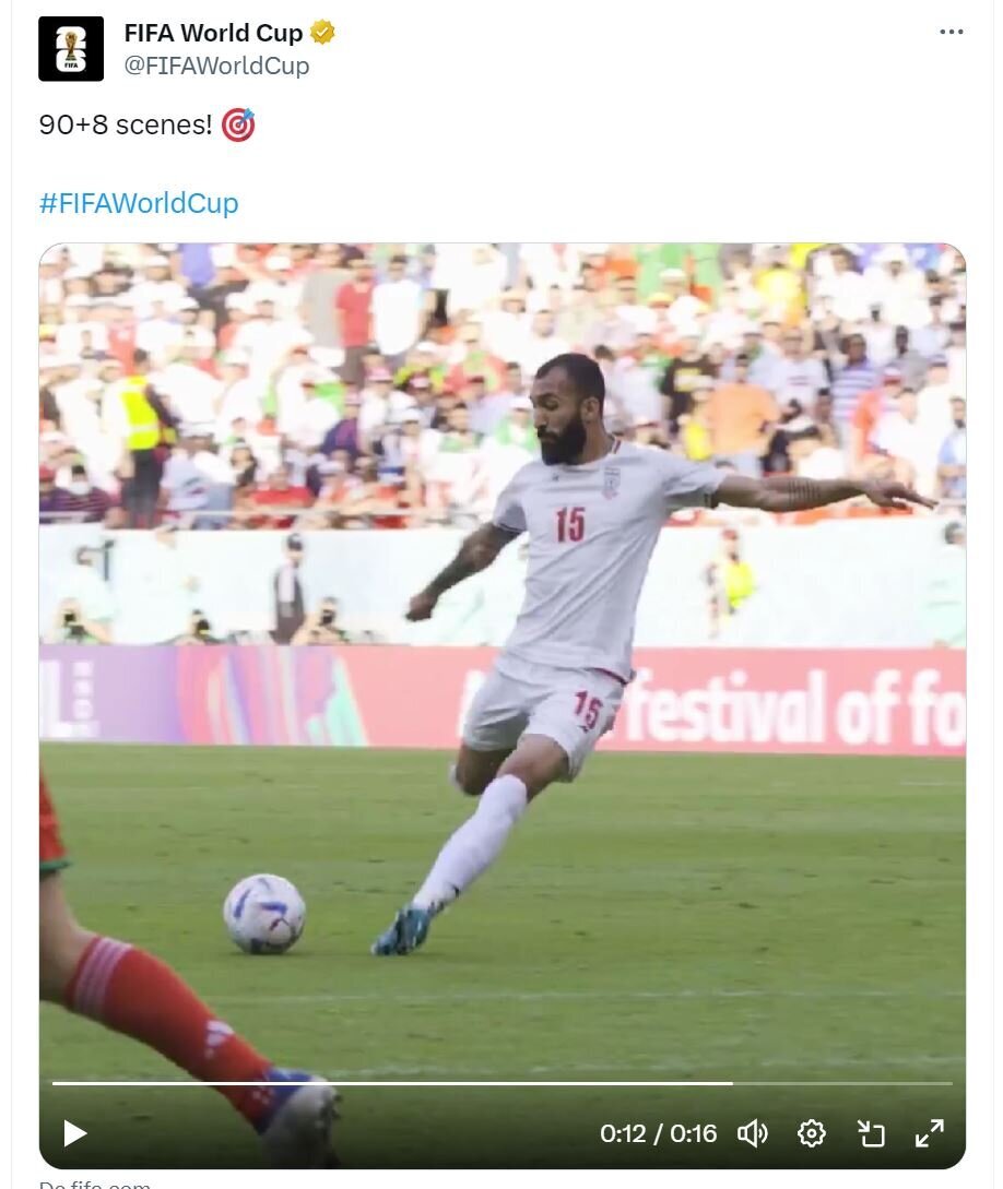 فیفا با گل روزبه چشمی به استقبال دیدار ایران و قطر رفت