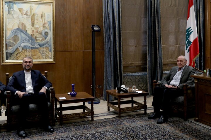 دیدار امیرعبداللهیان با رئیس مجلس لبنان