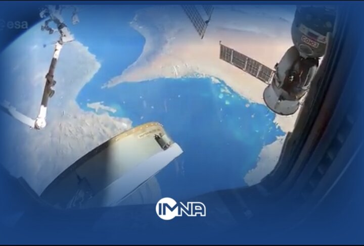 منظره تماشایی خلیج فارس از اتاقک شیشه‌ای ایستگاه فضایی