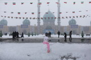 بارش نخستین برف زمستانی در قم