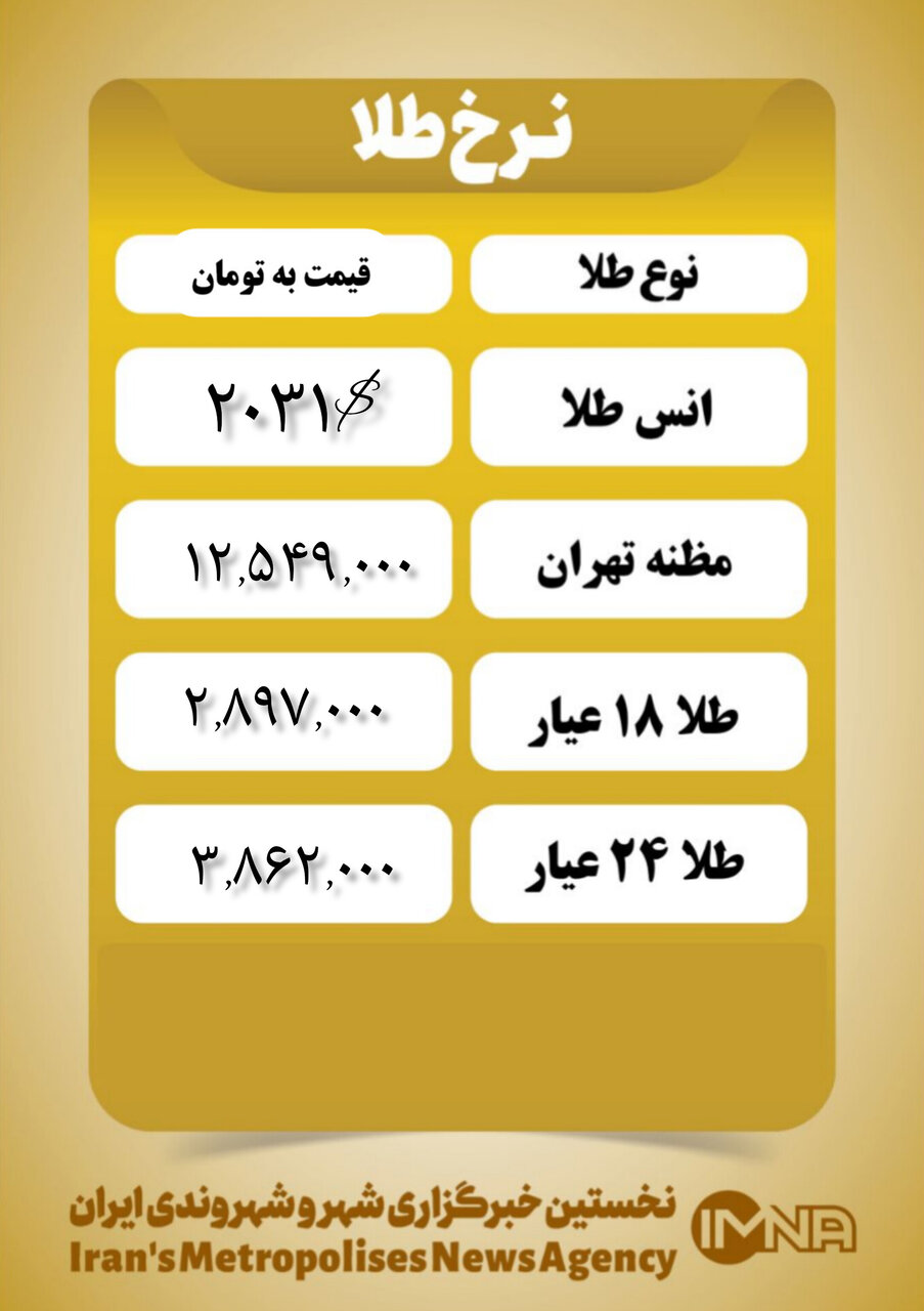 قیمت طلا امروز ۸ اسفند ۱۴۰۲