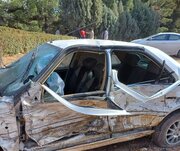 نجات مجروحان یک تصادف سخت با تلاش آتش‌نشانان کرمانی