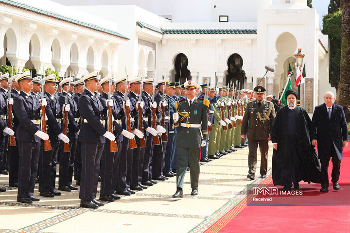 استقبال رسمی عبدالمجید تبون رئیس جمهور الجزایر از رئیس جمهور