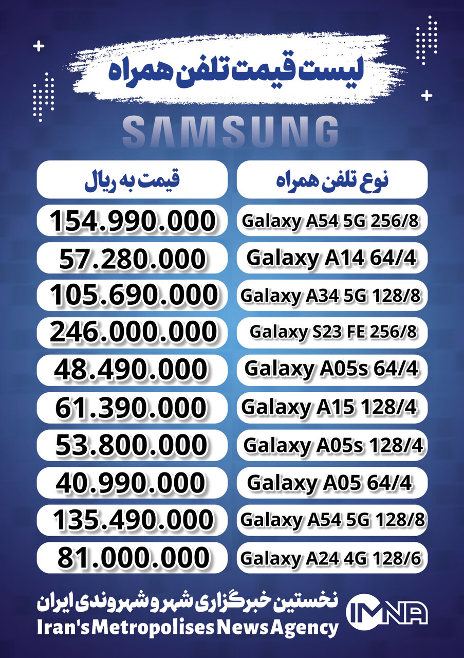 قیمت پرفروش ترین گوشی های سامسونگ + جدیدترین و ارزان ترین موبایل امروز (۱۸ اسفند)