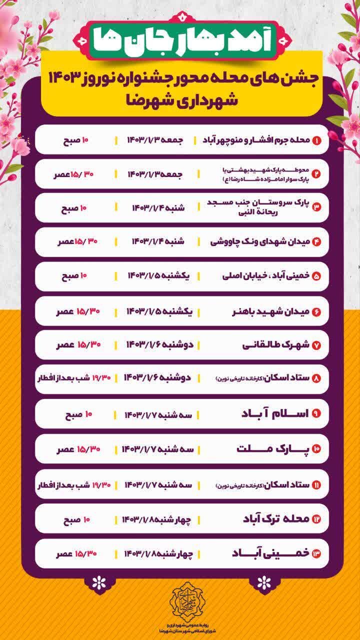 اجرای برنامههای فرهنگی نوروز با شعار «آمد بهارجانها» در شهرضا