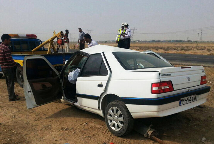 مصدومیت ۵ نفر در تصادف دو خودرو در آزادراه قزوین-همدان