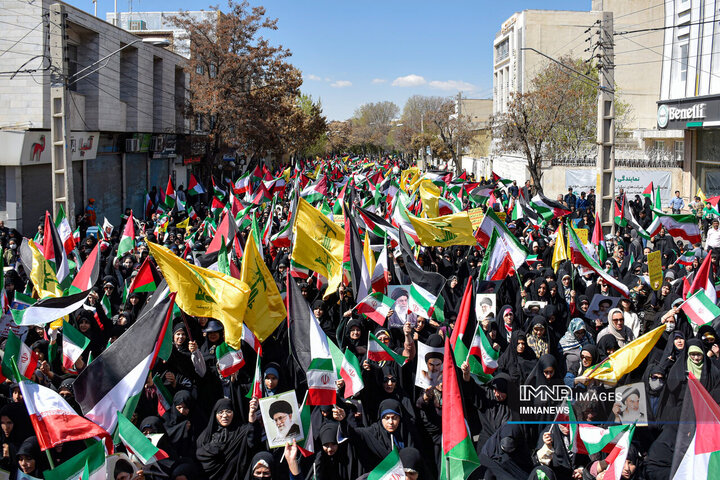 راهپیمایی روز قدس و محکومیت جنایات رژیم خبیث صهیونیستی در شهرستان‌های اصفهان