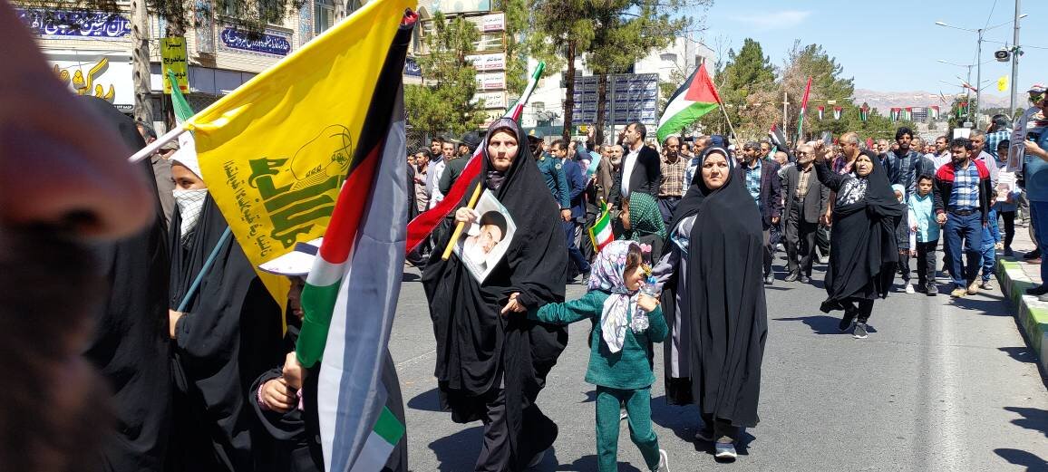 راهپیمایی روز قدس در بیرجند و ۱۰۰ نقطه از استان خراسان جنوبی برگزار شد + فیلم