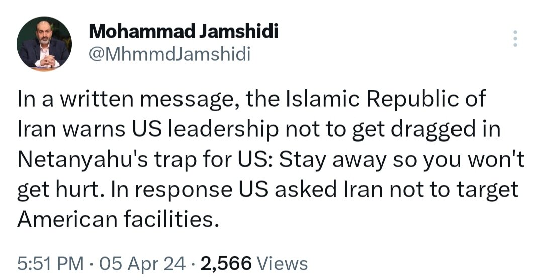 آمریکا از ایران تقاضا کرده تأسیساتش را هدف قرار ندهیم