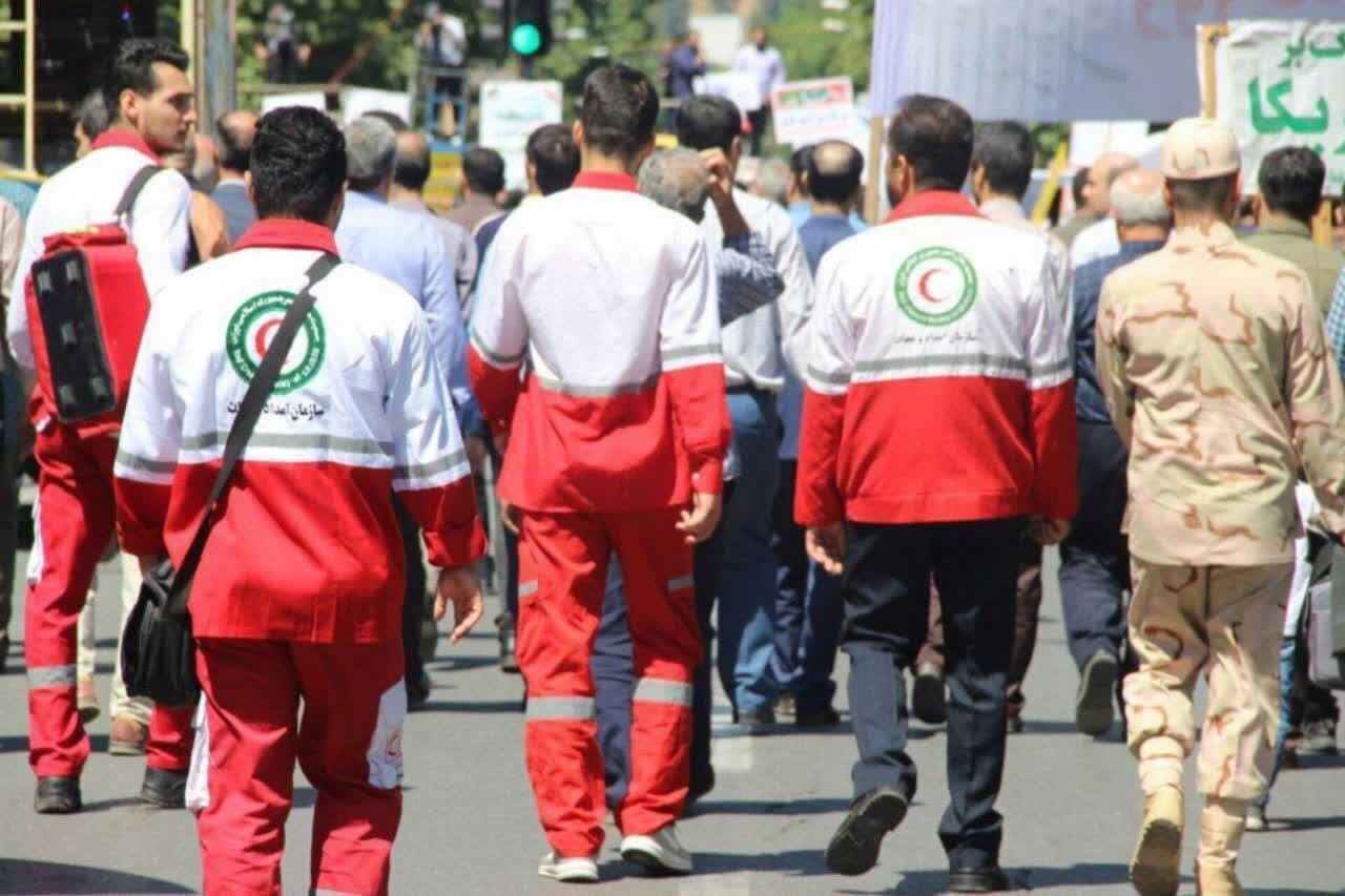 ارائه خدمات امدادی هلال احمر یزد به بیش از ۲۲۰ نفر در راهپیمایی روز قدس