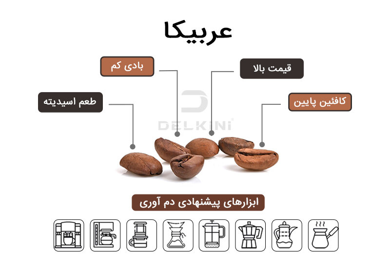ویژگی های قهوه عربیکا