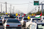 راهپیمایی خودرویی دانشگاه آزاد در سوگ رهبر شهید و محکومیت تجاوزات آمریکایی–صهیونی