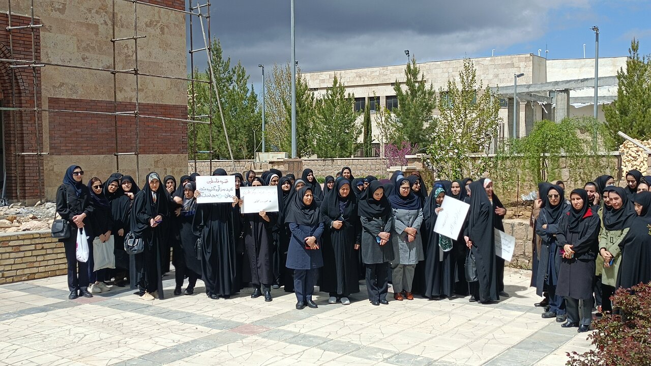 تجمع دانشجویان بجنورد در حمایت از حمله سپاه + فیلم و عکس