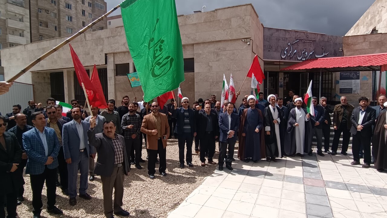 تجمع دانشجویان بجنورد در حمایت از حمله سپاه + فیلم و عکس