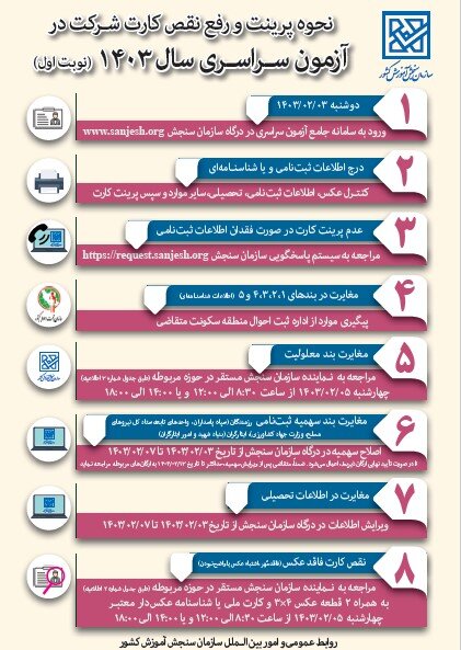 آموزش تصویری دریافت کارت ورود به جلسه کنکور ۱۴۰۳ + لینک سایت sanjesh.org