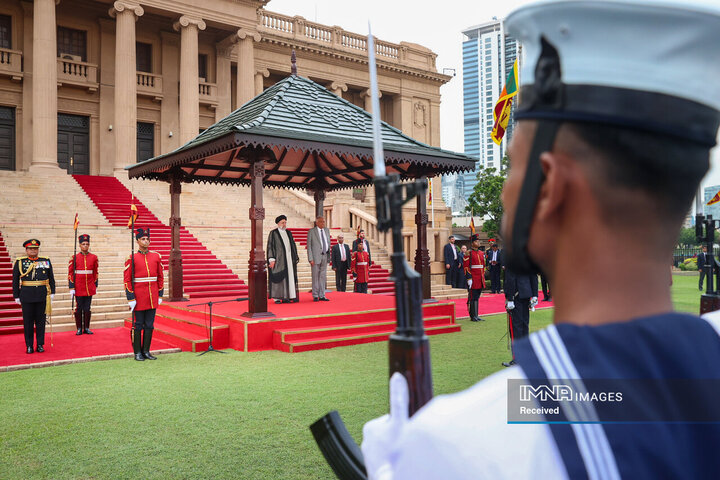 استقبال رسمی از سوی رئیس جمهور سریلانکا
