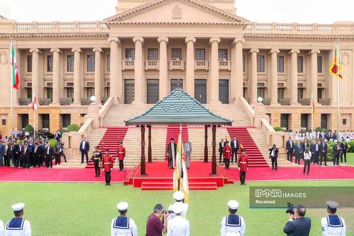 استقبال رسمی از سوی رئیس جمهور سریلانکا
