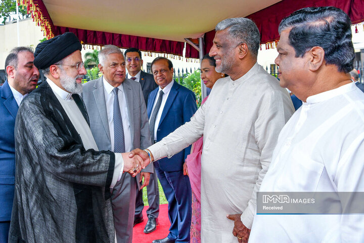 استقبال رسمی از سوی رئیس جمهور سریلانکا