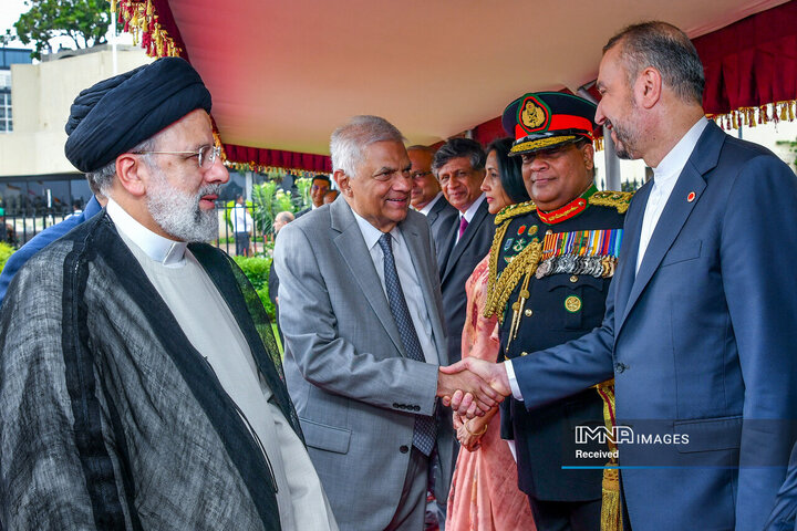 استقبال رسمی از سوی رئیس جمهور سریلانکا