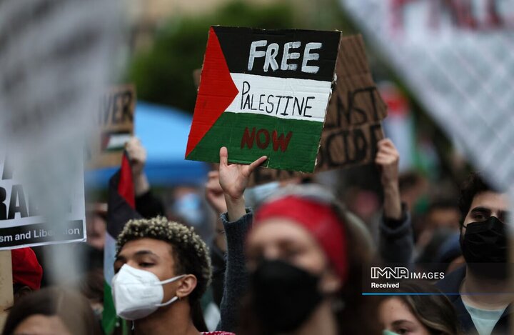 اعتراض دانشجویان آمریکا در حمایت از فلسطین