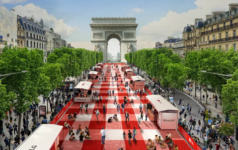 تبدیل شانزهلیزه به محوطه پیکنیک رایگان یکروزه