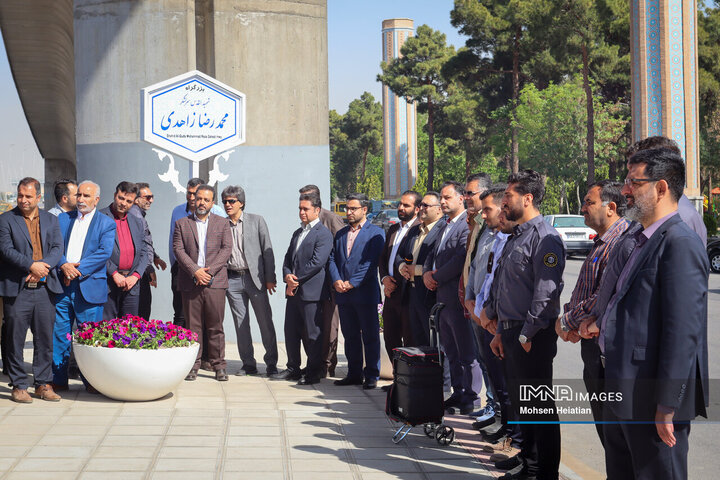 آیین رونمایی از تابلو بزرگراه سردار شهید محمدرضا زاهدی در اصفهان