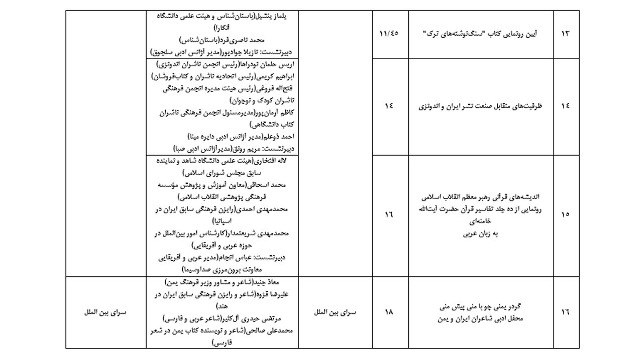 معرفی رویدادهای پنجمین روز از نمایشگاه کتاب تهران