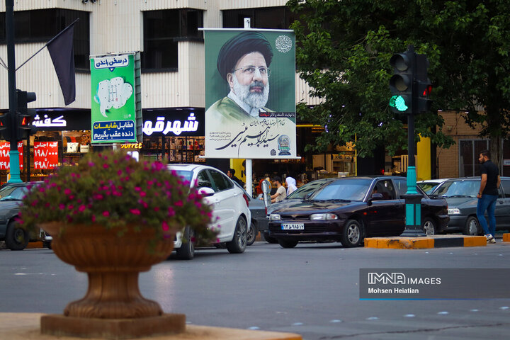 فضاسازی شهر اصفهان به مناسبت شهادت آیت‌الله رئیسی و همراهان