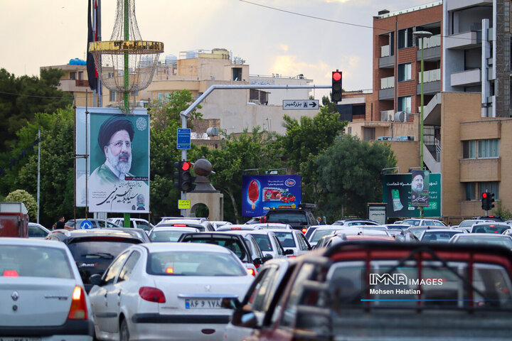 فضاسازی شهر اصفهان به مناسبت شهادت آیت‌الله رئیسی و همراهان