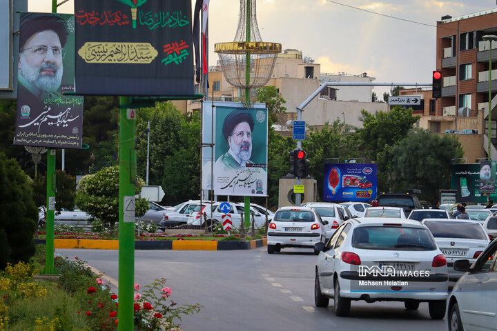 فضاسازی شهر اصفهان به مناسبت شهادت آیت‌الله رئیسی و همراهان