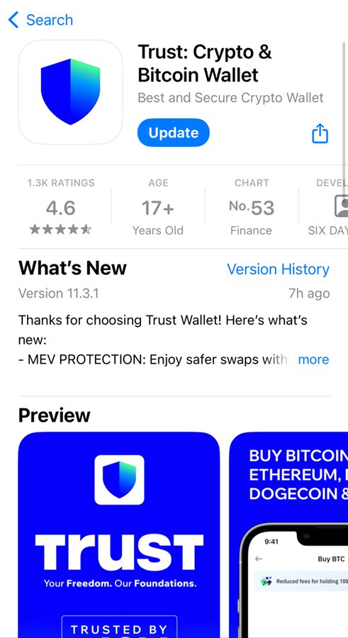 انتقال بیت کوین به تراست ولت