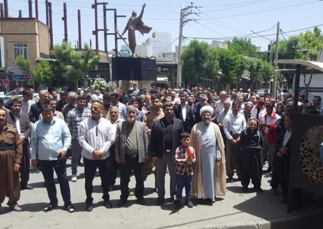 برگزاری راهپیمایی انزجار مردمی علیه جنایات صهیونیستها در آذربایجانغربی+عکس