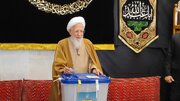 «آیت‌الله جوادی‌آملی» رأی خود را در دماوند به صندوق انداخت