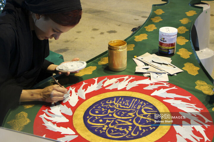 مشق محرم در سوگواره هنری سرو سرخ کرمان