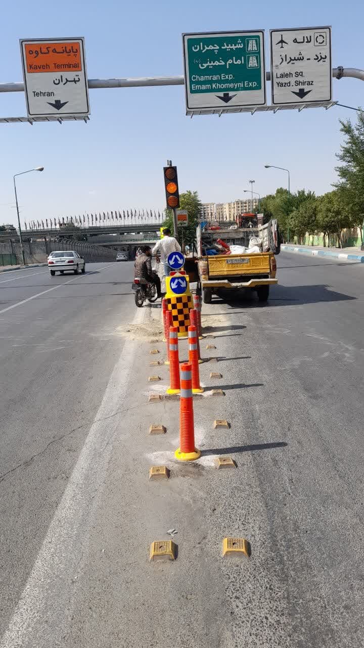 آشکارسازی و ایمنسازی بیش از ۱۷ دماغه ترافیکی در منطقه ۷ اصفهان + فیلم