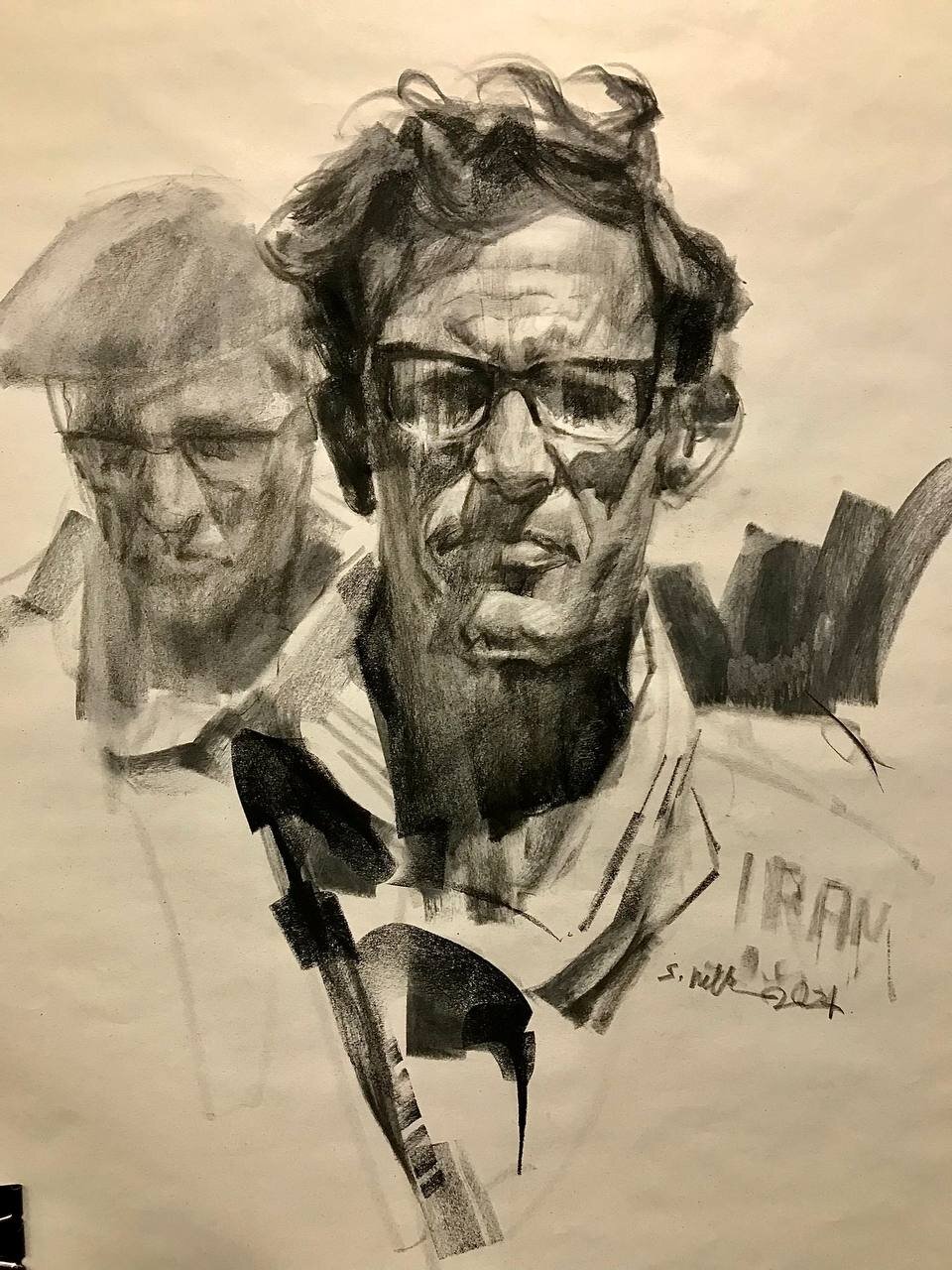 هنرمندی که سالخوردگان را به تصویر میکشد/ چین و چروک صورت چالشی برای طراحی است