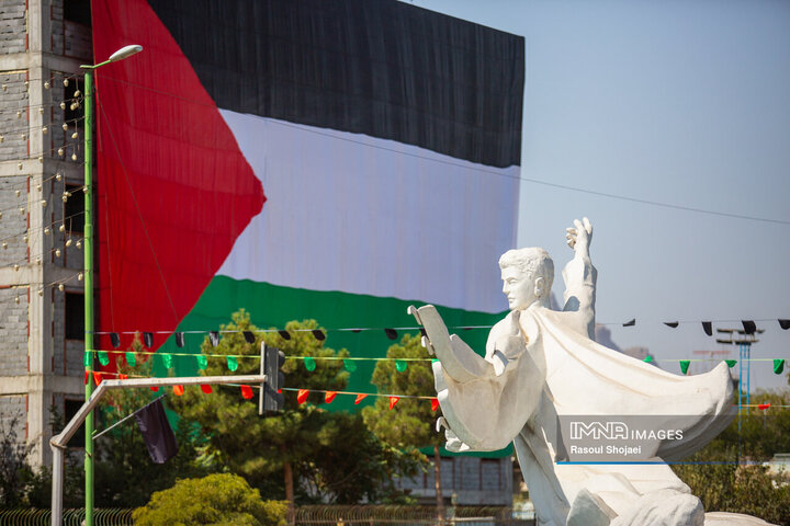 یاد فلسطین همراه با جاماندگان اربعین حسینی