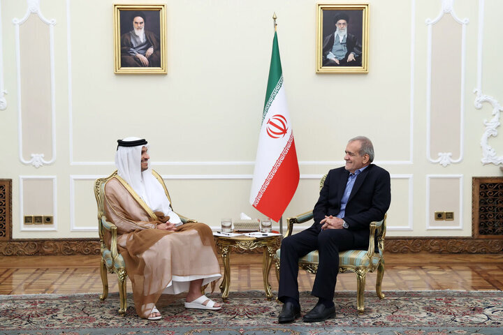 Iran, Qatar pledge to enhance ties as Pezeshkian urges Islamic unity