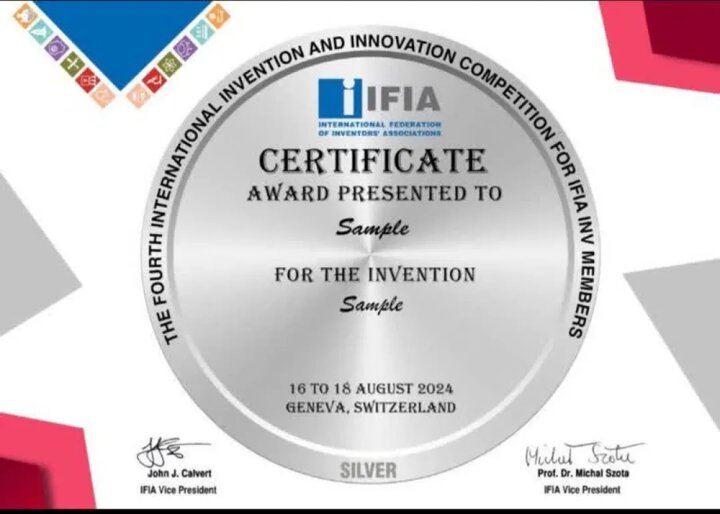 کسب مدال نقره مسابقات بینالمللی اختراعات و نوآوریهای سوئیس توسط دانشجوی ایرانی