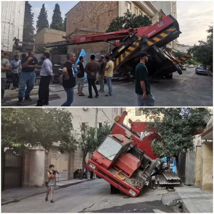 سقوط جرثقیل منجر به مصدوم‌شدن یک شهروند شد