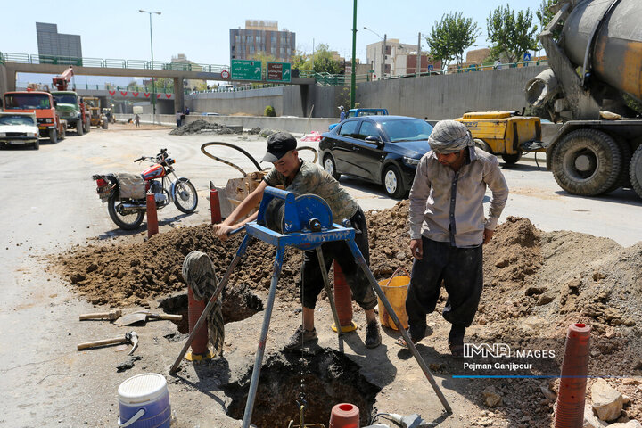 عملیات عمرانی بزرگراه شهید خرازی