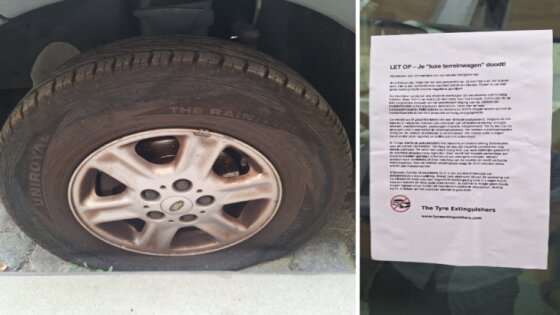 اعتراض فعالان محیط زیستی بلژیک با پنچر کردن شاسیبلندها