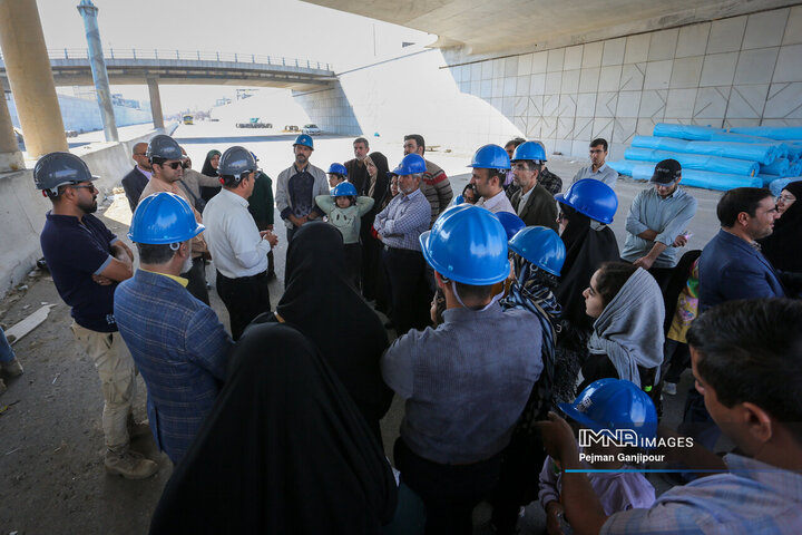 بازدید اعضای بسیج مهندسین کشاورزی و منابع طبیعی از پروژه‌های شهری اصفهان