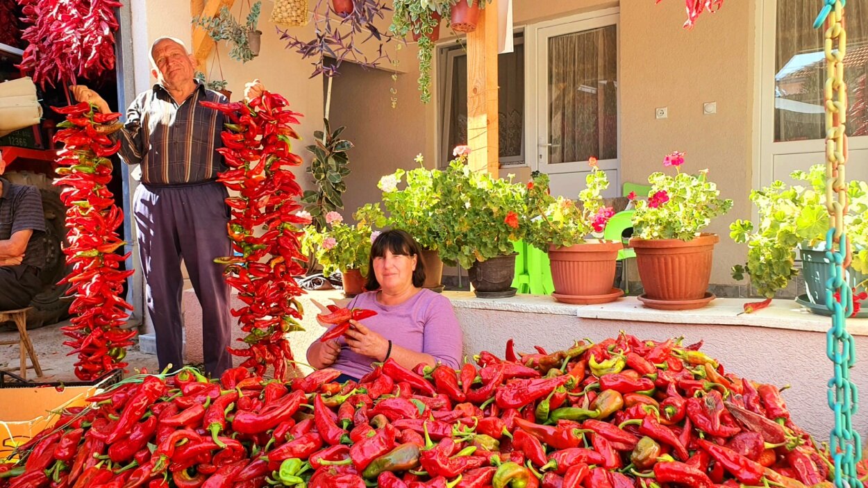 دیوارهای این روستا در پاییز قرمز میشود + عکس