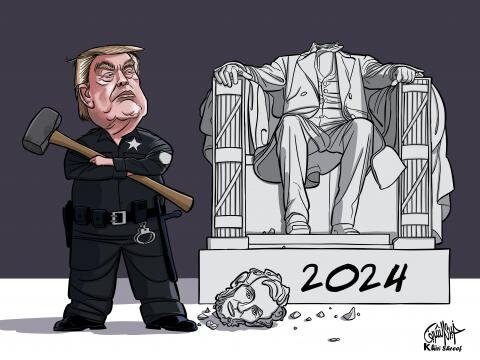 ترامپ در قاب طنز کاریکاتوریستها