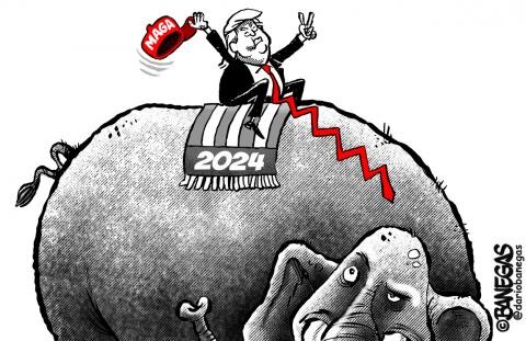 ترامپ در قاب طنز کاریکاتوریستها