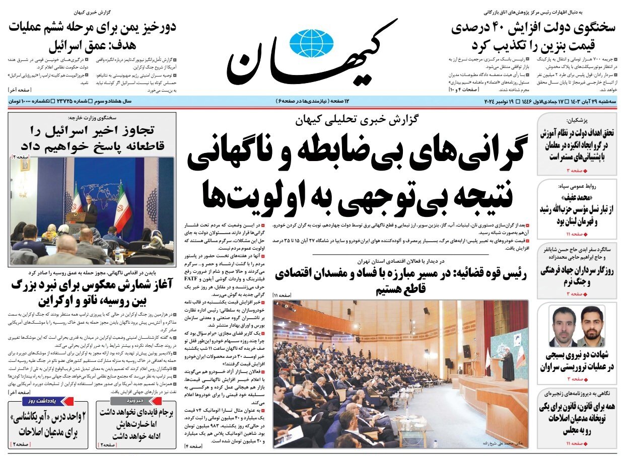 گرانیهای بیضابطه و ناگهانی نتیجه بیتوجهی به اولویتها