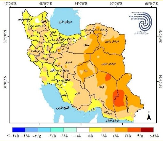 ۲۶ استان کشور با بیهنجاری منفی بارش نسبت به بلندمدت مواجه شدند