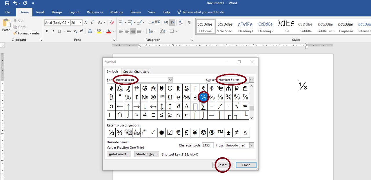 اعداد کسری در ورد